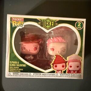 Funko Pocket Pop! Wicked Elphaba & Glinda Vinyl Figures - Red and Pink